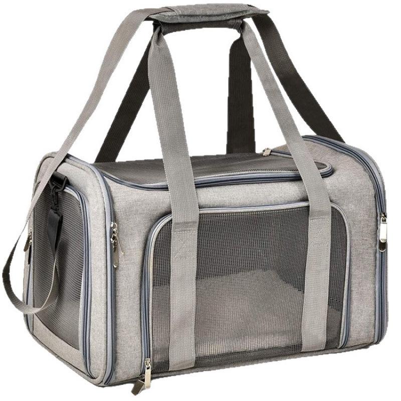 Portable & Breathable Foldable Pet Carrier for Cats & Small Dogs - Lightweight Travel Bag with Large Capacity