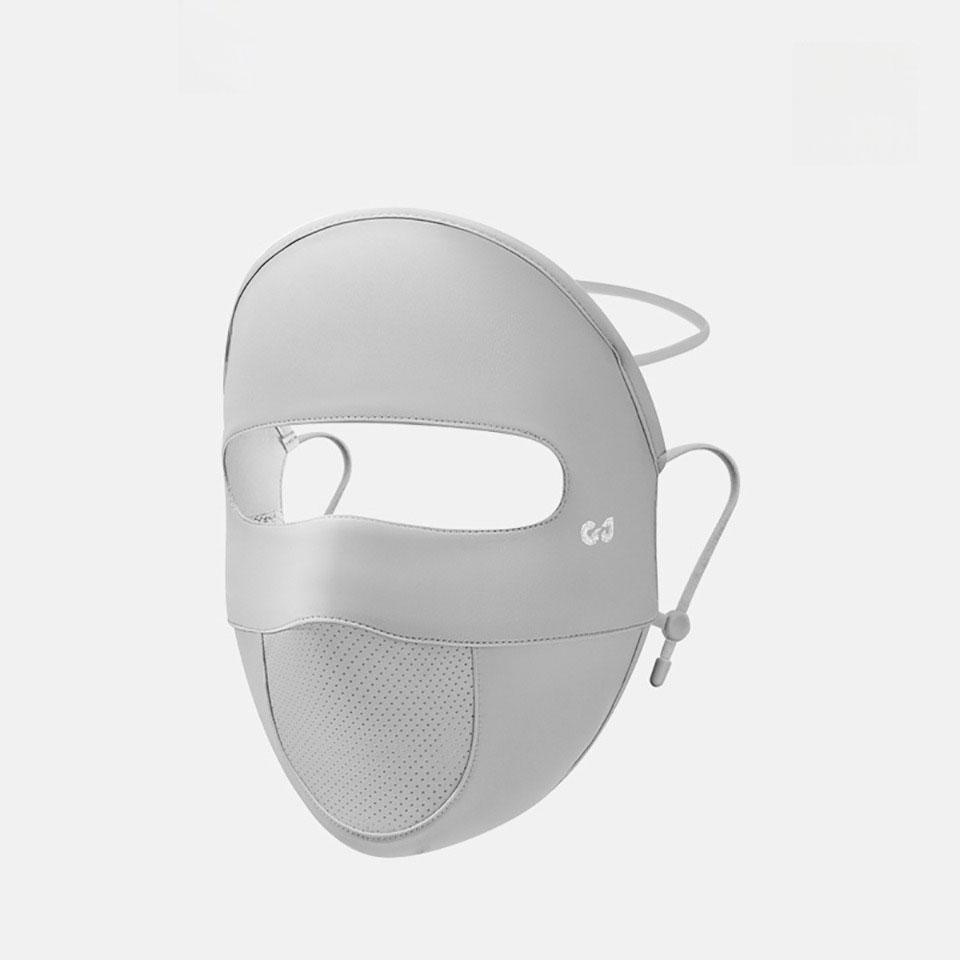 Gobygo 1Pcs Full Face Sunscreen Mask Breathable Uv Protection Ice Silk Cool Feeling Veil Outdoor Forehead Eye Protection Unisex
