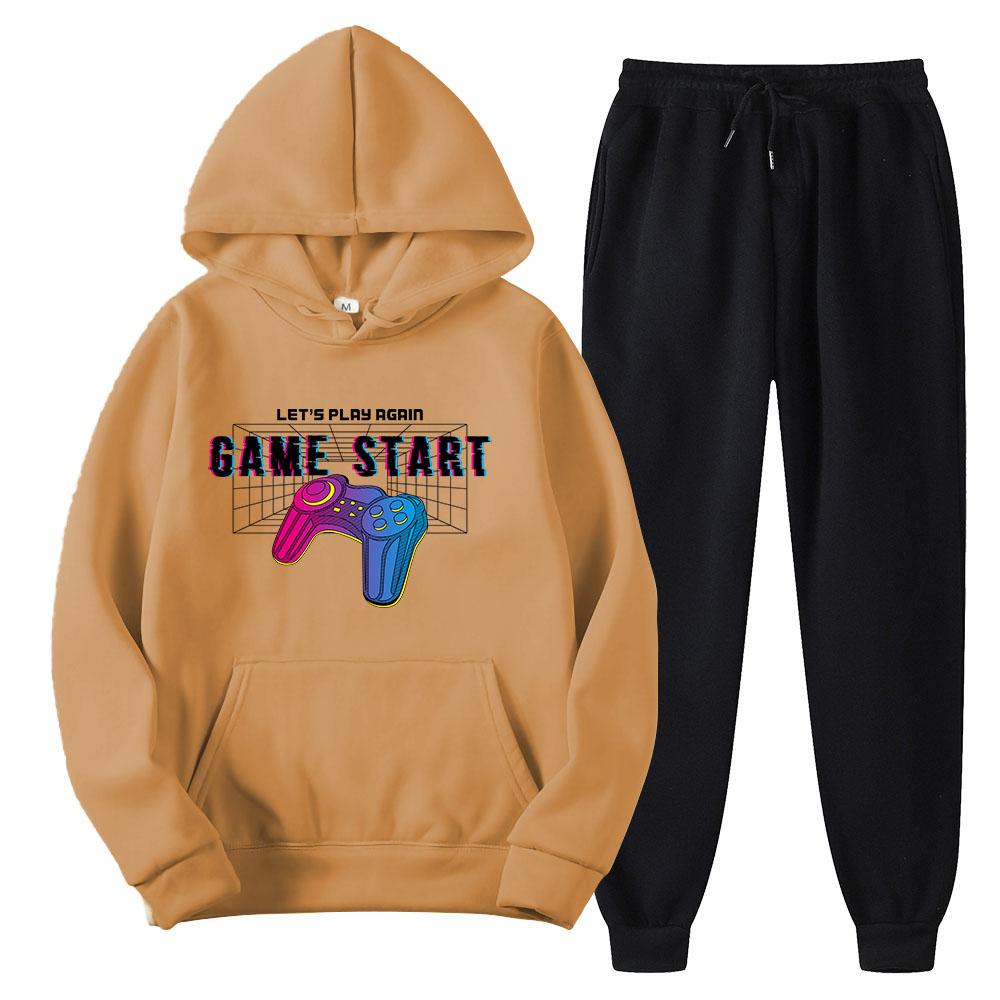 Frühling und Herbst Herren Freizeit Sport 250g\m² Trainingsanzüge Hoodies und Hosen Kleidung Übergroße Sweatshirts Anzüge Kapuzenmäntel