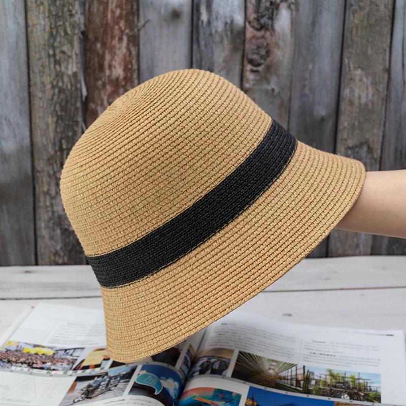 Summer Fashion Women Straw Hat Lady Summer Sun Hat Visor Cap Panama Style Bucket Cap Strawhat Beach Hat Outdoor Girl Cap