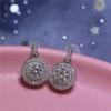 925 Sterling Silver Cubic zirconia Round Stud Earrings For Women Grils Bridal Earring Female pendientes mujer moda