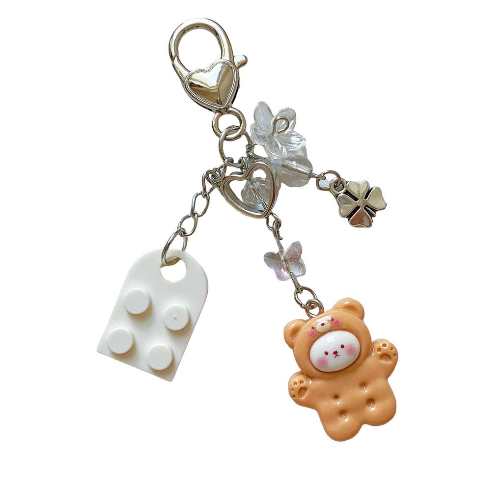 Cute Brick Heart Designs Keychain Delicate Matching Animal Heart Keychains with Cute Brick Designs For Couples