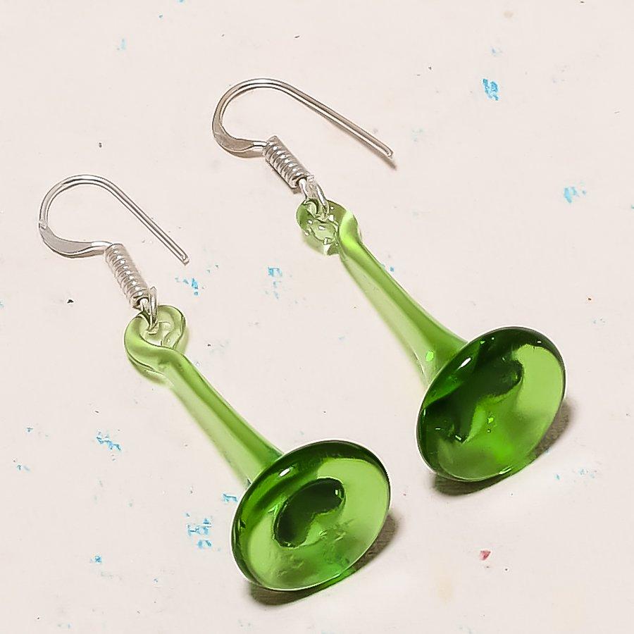Natural Peridot Gemstone Handmade 925 Sterling Silver Jewelry Earring 1.77 AE-12761