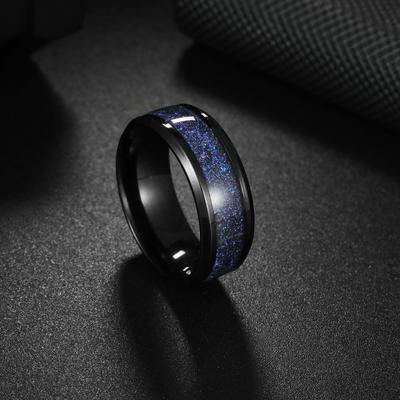 Galaxie Weltraum Inlay Blauer Sternenhimmel Kuppel Ehering für Männer und Frauen Paar Modisch Klassisch Geschenk 2025
