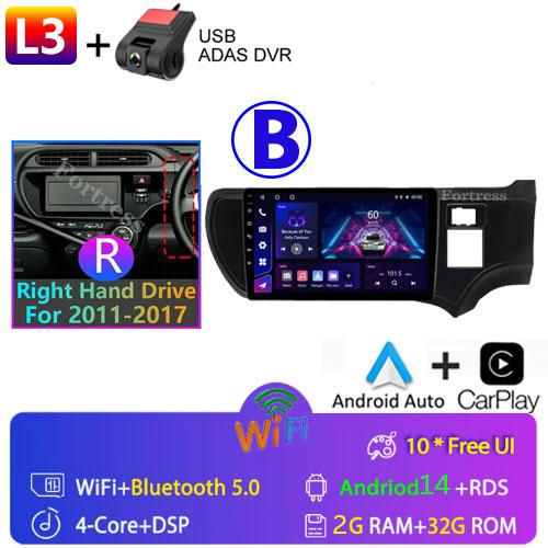 Car Radio For Toyota Aqua Prius C 2011-2017 Multimedia Automotive Autoradio Carplay Android Auto Wireless Video Car GPS WIFI