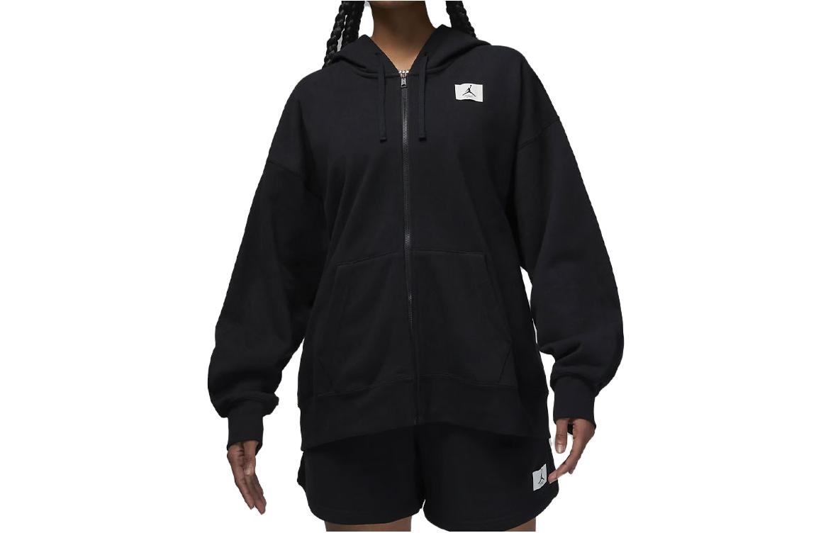 Jordan Sweatshirts Women s Black Hooded Moderate Cardigan DV1394-010 M