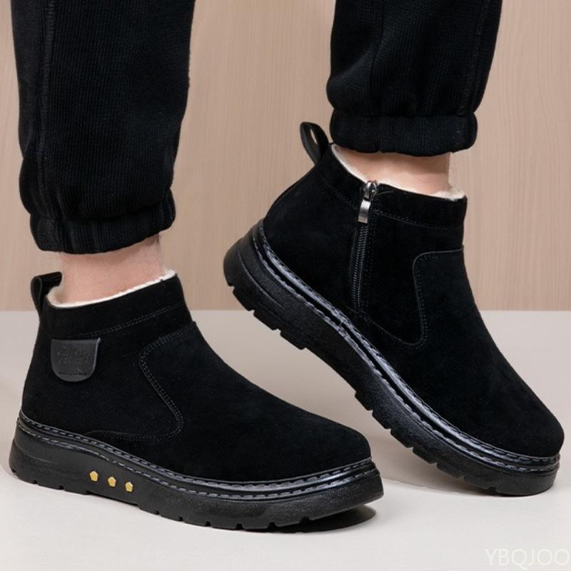 Zimní nové vysoké sněhule s tlustou podrážkou, jednoduché, pohodlné, zvýšená výška, teplé, módní, odolné proti opotřebení, pánské boty