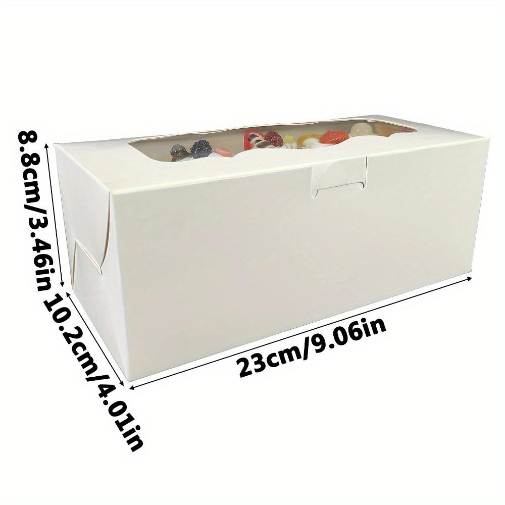 10pcs Cookie Boxes White Bakery Boxes with Window Treat Boxes Present Boxes for Roll Cakes Desserts Muffins Donuts Candies and Pastries