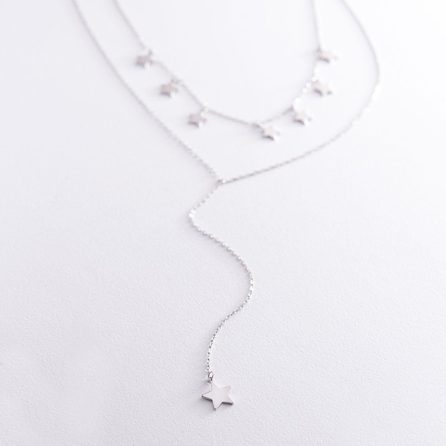 

Подвійне срібне кольє Зірочки Oniks 40 срібний