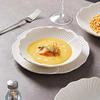Conjunto de Pratos de Sopa e Salada de Cerâmica Branca - Louça de Mesa Estilo Ocidental para Casa e Hotel