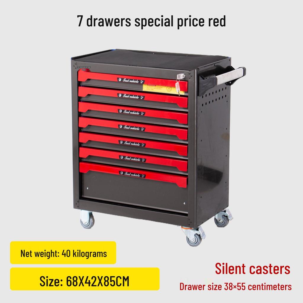 Multi-Layer Thickened Tool Cabinet with Casters for Auto Repair