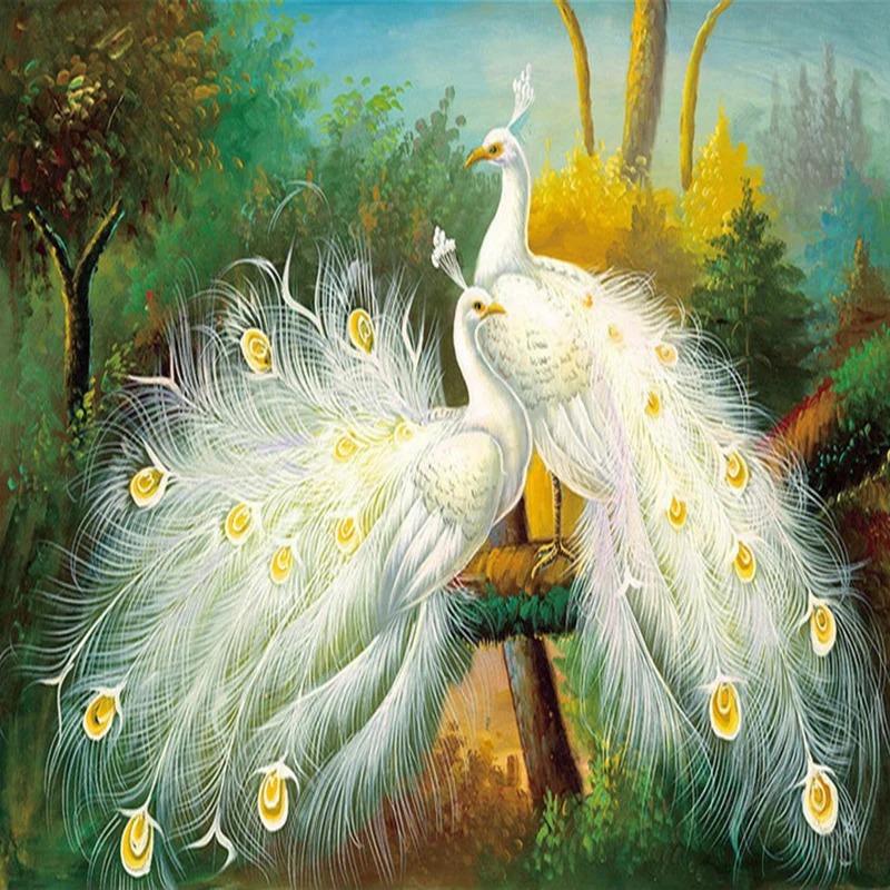 Beautiful White Peacock 3d Mural Forest Landscape Wallpaper Fresco Living Room Restaurant Bedroom Wall Murals