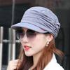 Dome Soft Brim Pleated Cloth Cap All-Matching Mom Style Peaked Hat Korean Styleb