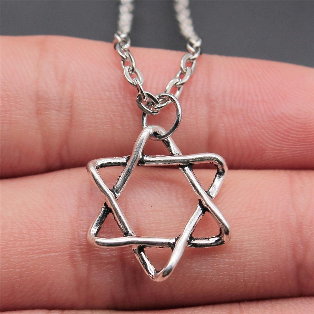 25 Stile Je Menora Davidstern Hexagram Anhänger Halskette Choker Charme Fabrikpreis Schmuck