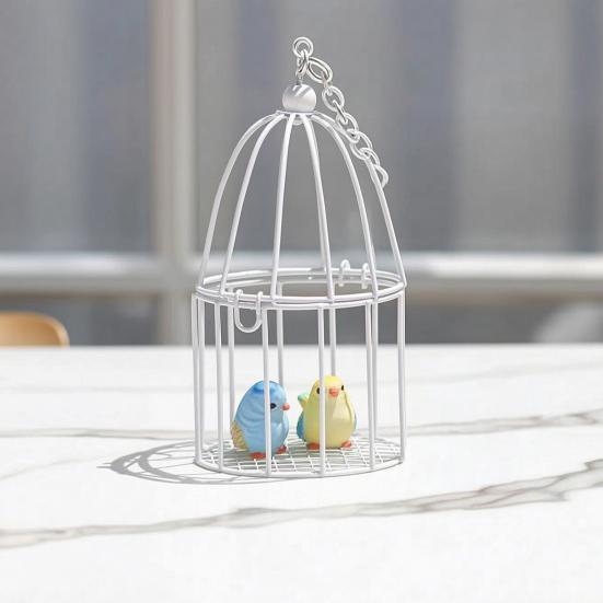 Micro Landscape Birdcage Ornaments, Vintage Iron Bird Cage, Decorative Hanging Bird Cage Decor, Hanging Frame Bird Cage Decor, Small Birdcages for