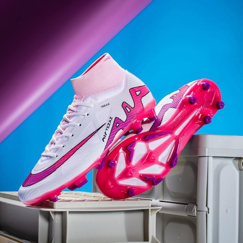 Nahtlose Outdoor-Fußballschuhe mit Fliegenstrick für Herren-High-Top-Studenten mit Stollen und Spikes für Rasenspieltraining Fußballschuhe