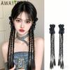 AWAYTR Long Twist Braid Wig Hair Claws Fashion Decorated Hair Clips Crab For Girl Gift Hair Accessories Valentine Headwear