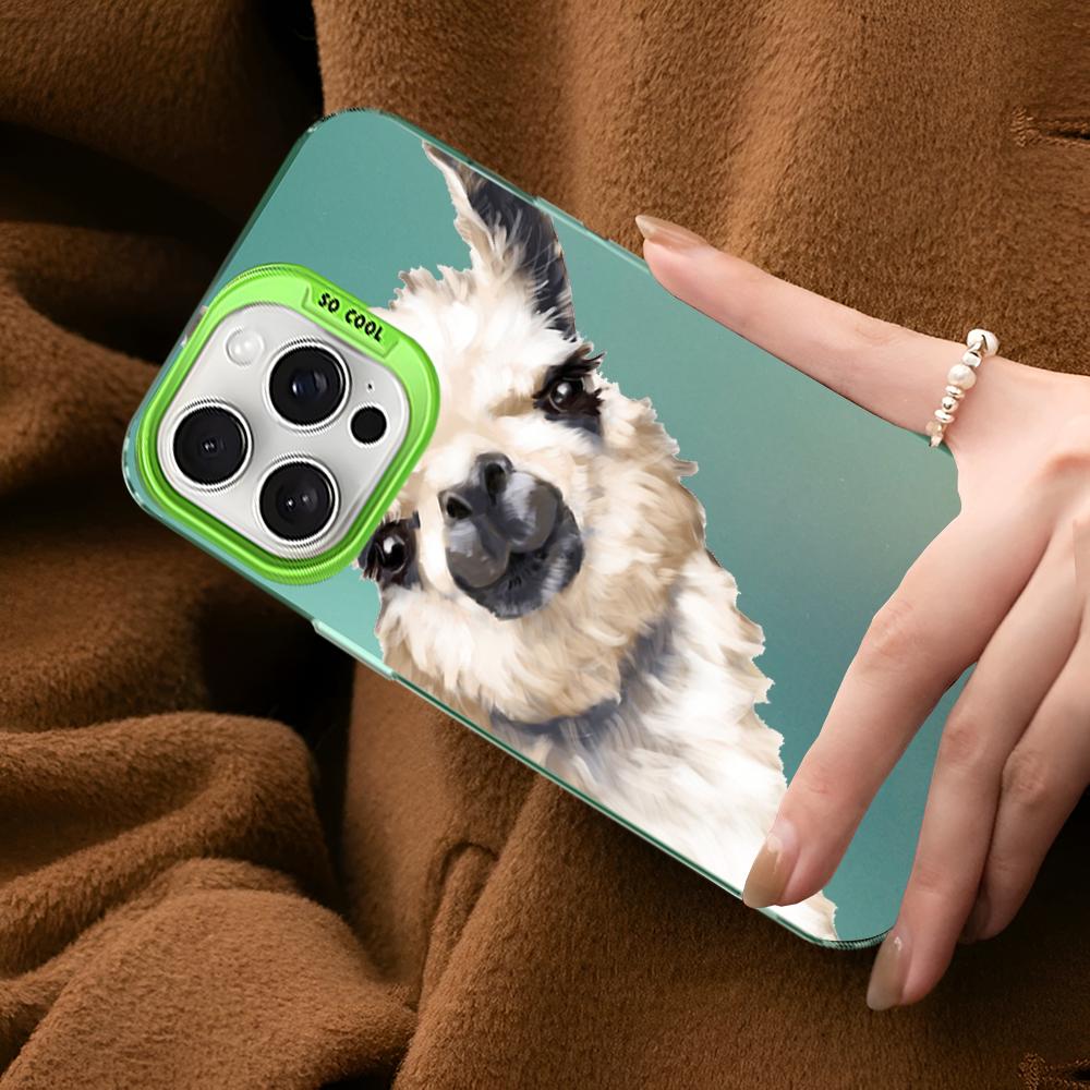Llama Alpaca Animals Cartoon Colorful Phone Case For IPhone 16 15 14 13 12 11 Pro Max X XR XSMAX Matte Shockproof Back Cover