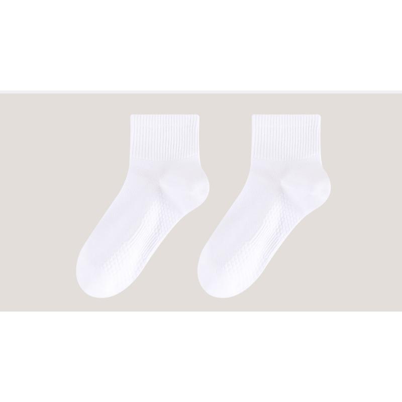 Autumn and Winter Solid-color Mid-calf Socks for Men, Pure Cotton Breathable, Sweat-absorbing and Odor-proof Socks, Casual Sports Socks