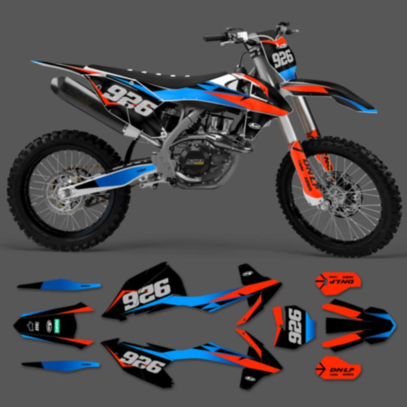 PowerZone Custom Team Graphics Decals Adhesive Stickers Kit For KTM SX SXF MX 2016-2018 EXC XCW Enduro 17-19 125 to 500cc