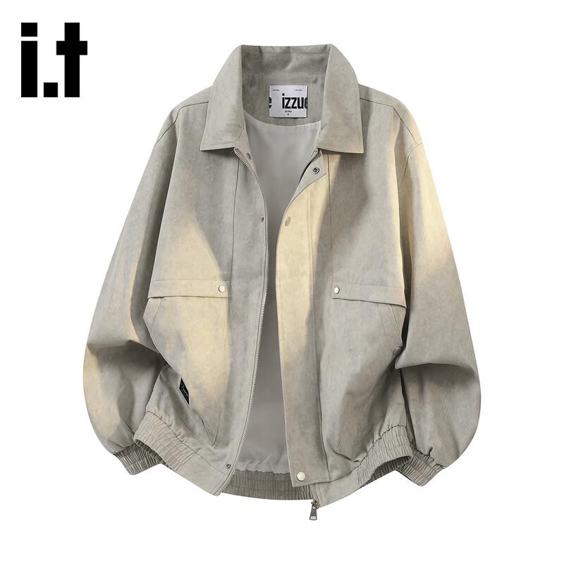 izzue Men's Loose Casual Lapel Jacket