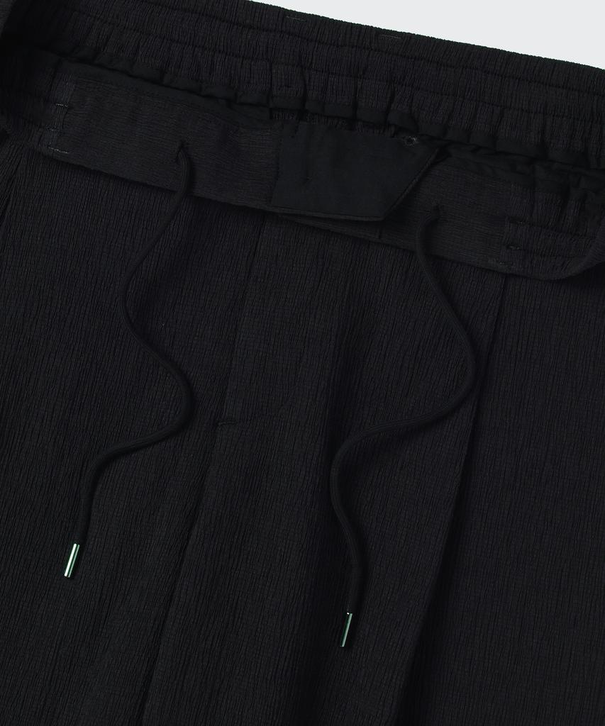 MUSINSA STANDARD Crinkle Loose Tapered Elastic Waist Pants [Black]