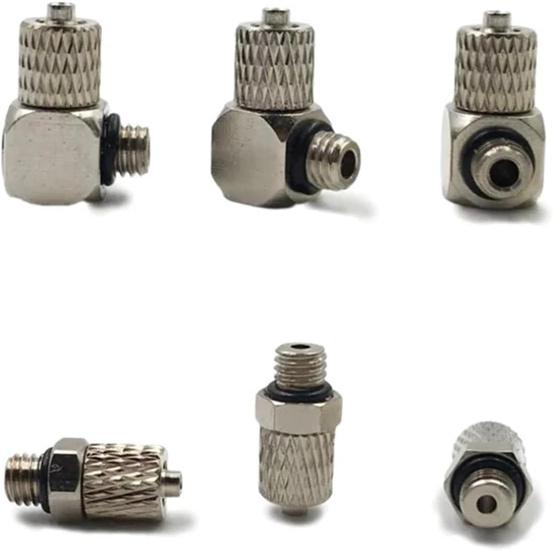 Mini Male Thread M3 M4 M5 M6 -Air Tube OD 3mm 4mm 6mm Pneumatic Pipe Connector Screw Through Quick Traight/Elbow Fitting 10Pcs(Hose OD 6mm - M5,PL)