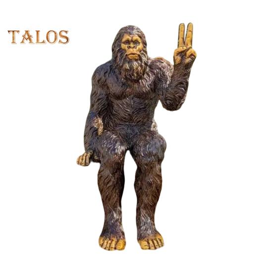 Middle Finger Sasquatch Figurine Resin Scissors Hands Savage Statue Sculpture Home Office Indoor Outdoor Garden Decoration Ornament