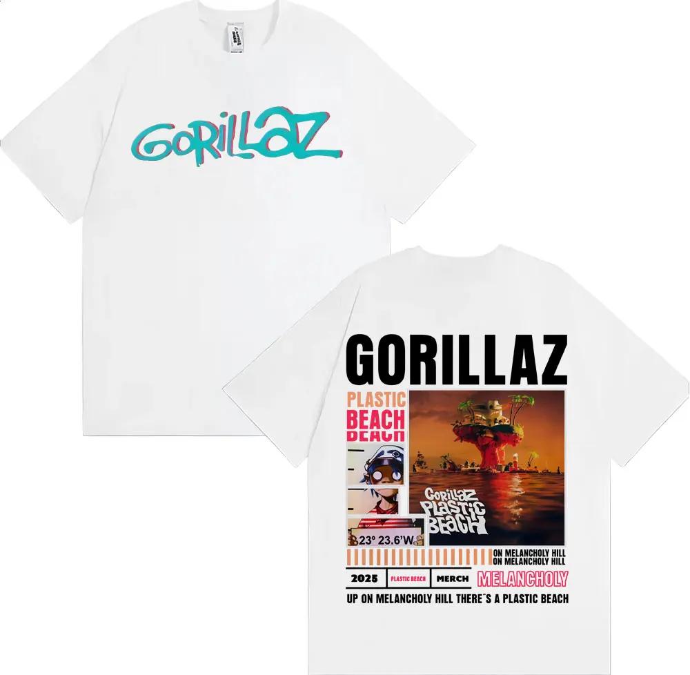 Rock Band Gorillaz Merch T Shirt Men Women Clothing Vintage Fashion Cartoon T-shirts Cotton Casual Oversized T Shirts Streetwear