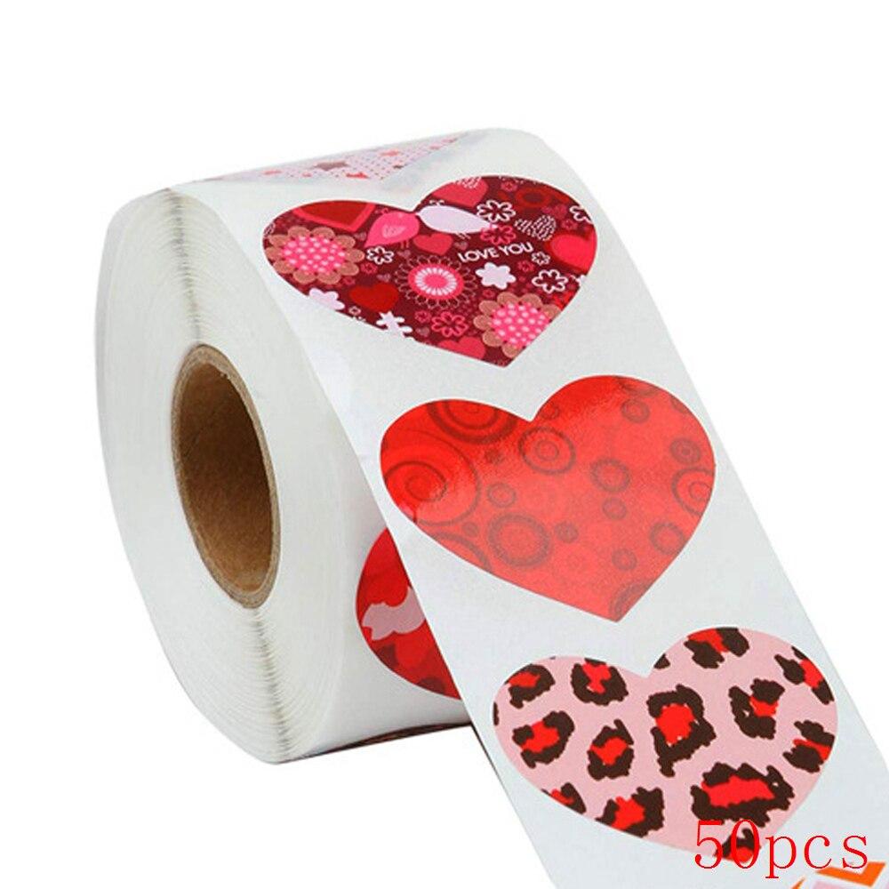 500pcs Heart Shaped Label Sticker Scrapbooking Gift Packaging Seal Birthday Party Wedding Supply Stationery Sticker 1inch