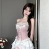 Small Fragrant Wind Bow with Chest Pad, Heavy Industry Lace Sling Vest, Summer One-word Shoulder Fishbone Tube Top