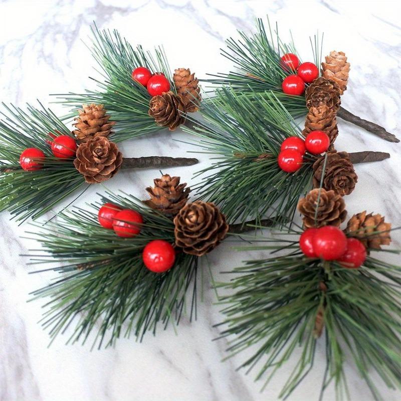 Simulation Mini Pine Tree Accessories - Simulation Flower Accessories Desktop Simulation Red Fruit Decoration as the picture
