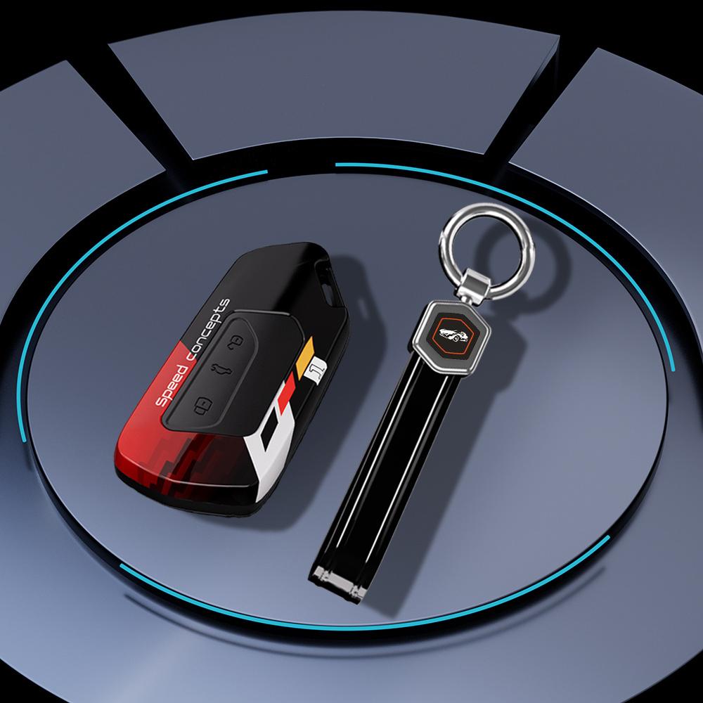 Abs Carbon Car Key Case Cover Shell Fob For Volkswagen Vw Golf 8 Mk8 Id-4 Id-6 For Skoda Octavia A8 For Seat Leon Fr Mk4 Cupra