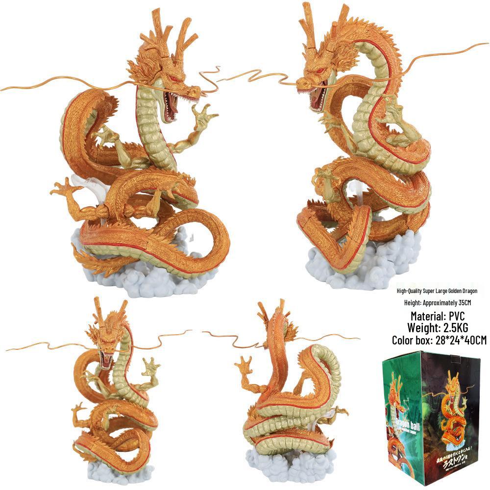 High-Quality Gold Shenron Statue: Dragon Ball Super Ichiban Final Prize Anime Model