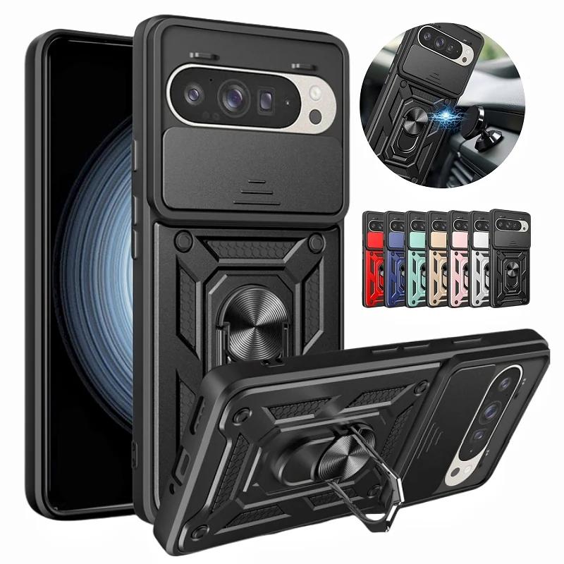 For Google Pixel 9 Pro 5G Case Armor Magnetic Holder Ring Bracket Shockproof Phone Case For Pixel 9 Pro XL 8A Lens Protect Cover