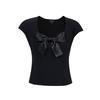 VEROMODA Women's Bow-Tie U-Neck T-Shirt