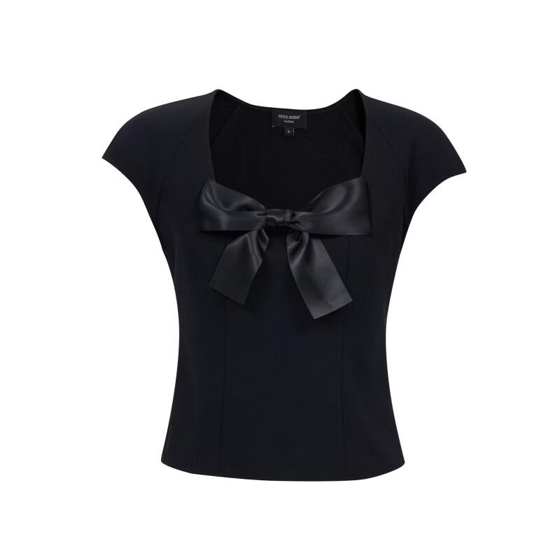 VEROMODA Women's Bow-Tie U-Neck T-Shirt