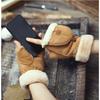 Cycling Gloves, Women's, Warm, Velvet, Thick, Flip, Half Finger Gloves