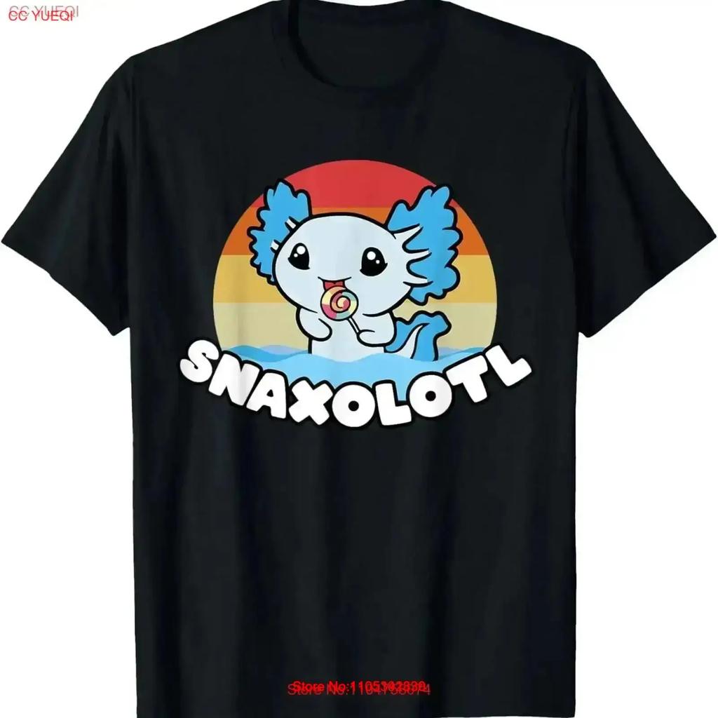Fun Snaxolotl Cute Axolotl Funny Sunset Snacking Kawaii T Shirt Vintage Streetwear Stylish Casual Fashion Comfortable
