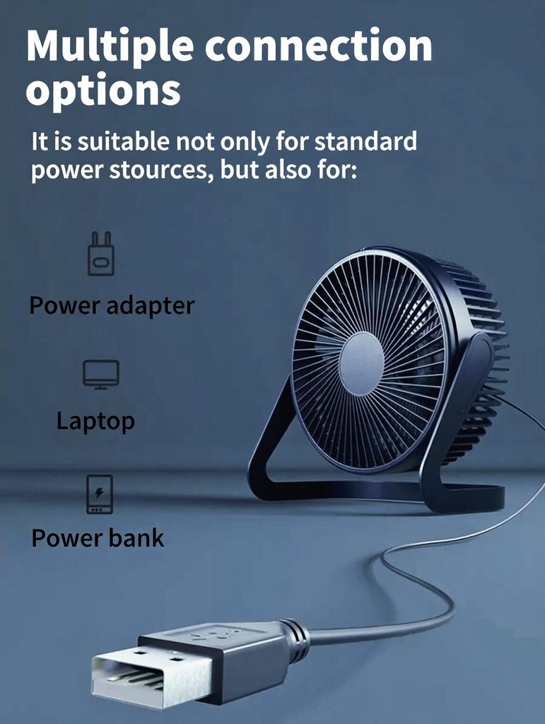 Mini Portable USB Desk Fan | Quiet Table Fan Strong Breeze up to 4m² | Safety Protective Guard for Home Office Women's Day Gift