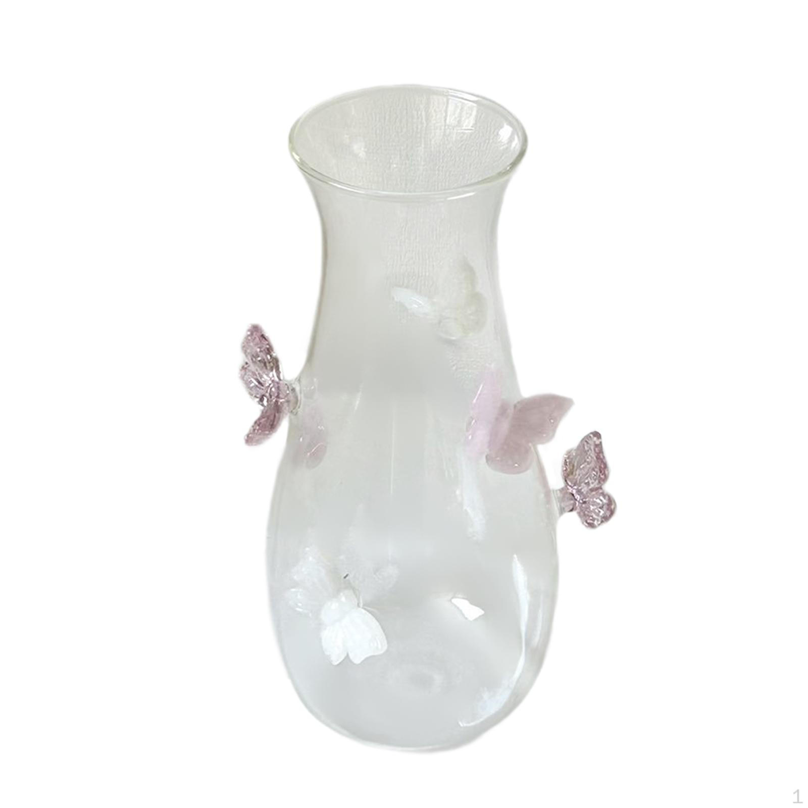 

3D бабочка ваза бутылка искусство ремесла банка декоративный цветочный горшок держатель букета для гостиной Pink and White