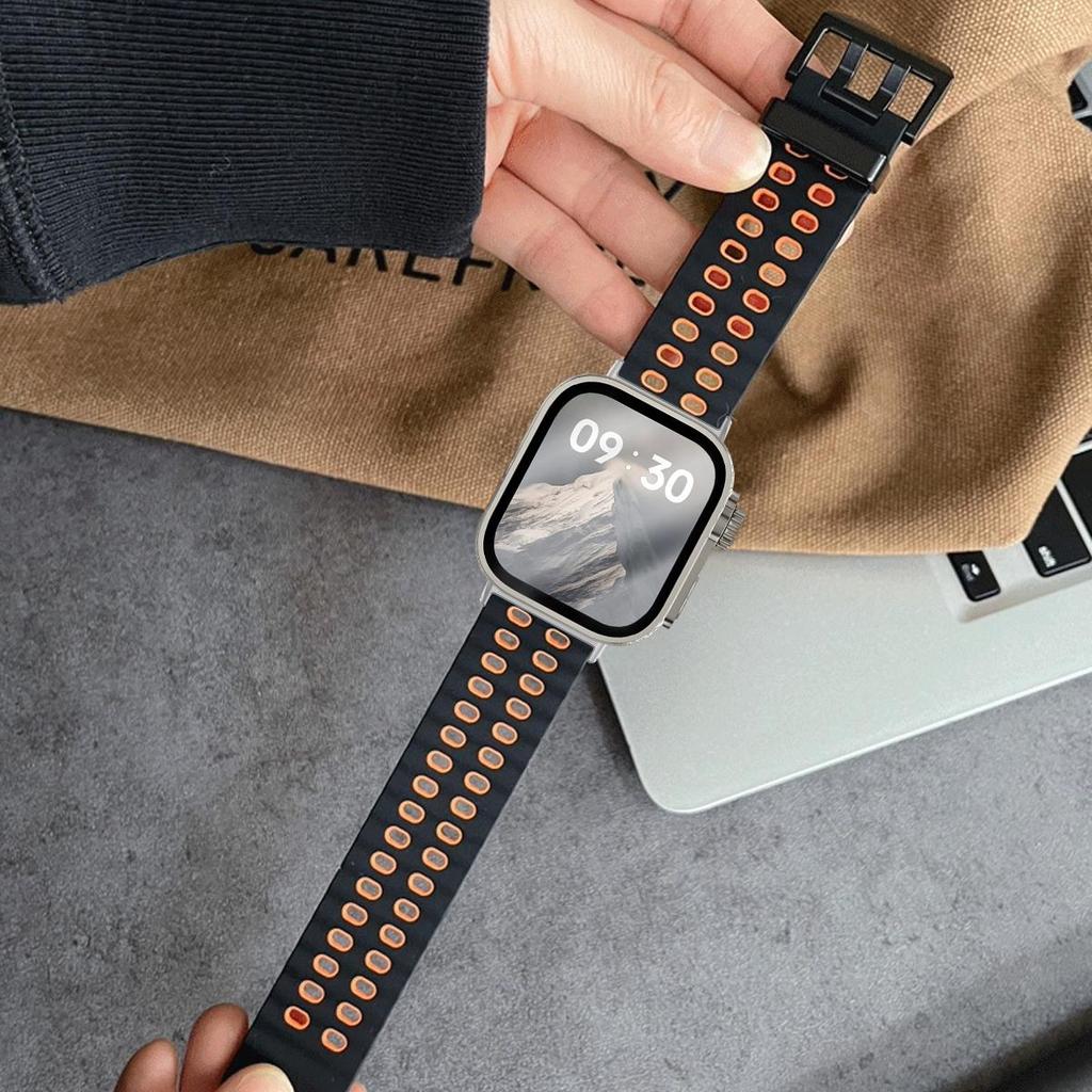 Marine Strap+PC Case for Huawei Watch Fit4 4 Pro Two-tone Strap Ghange To Ultra Cover for Huawei Fit 3 Smartwatch Accessories