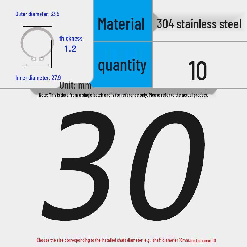 304 Stainless Steel Snap Ring for 3-200 Bearing