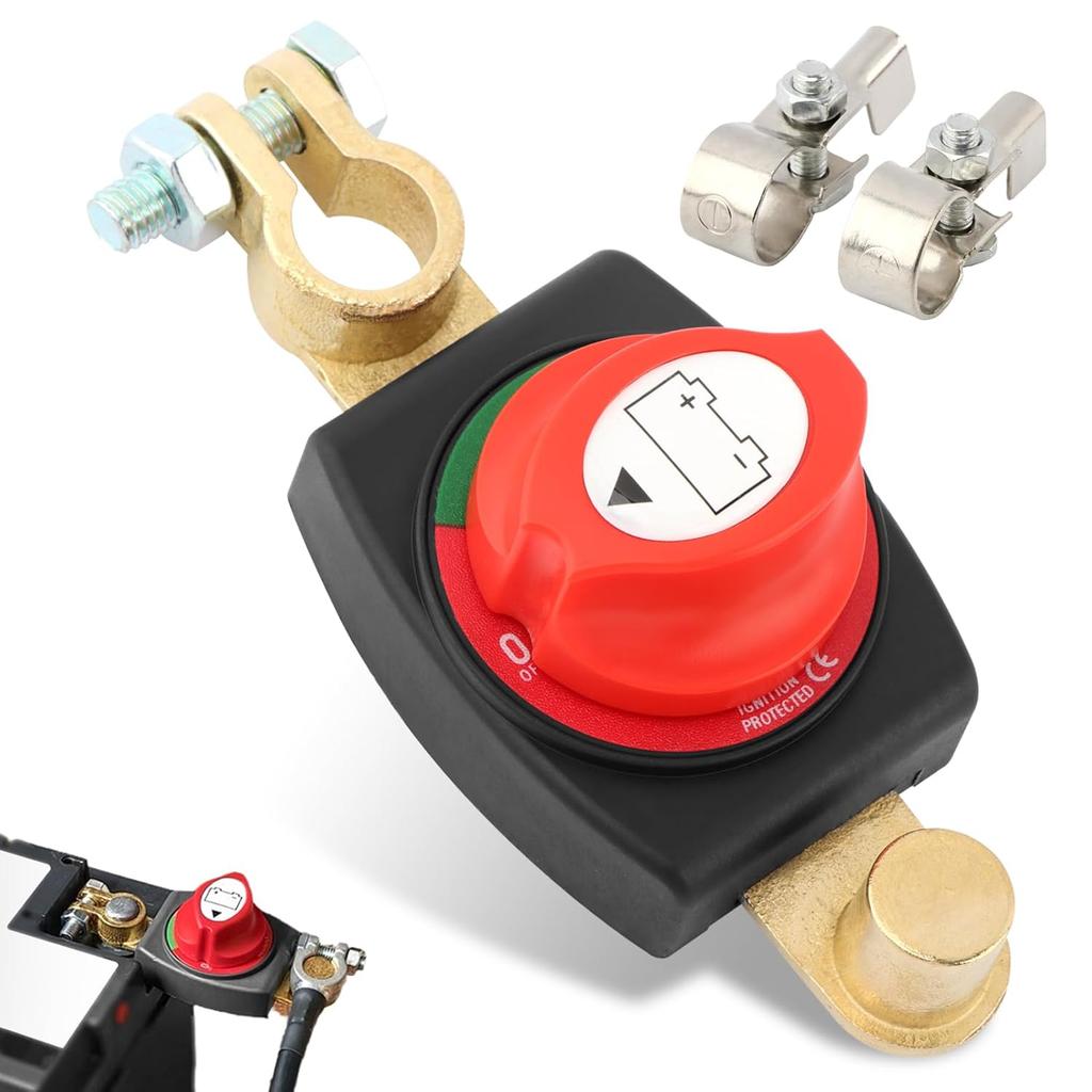 Top Post Battery Disconnect Switch, 12-24 V Battery Kill Switch Negative On/Off, 12V/300A, Heavy-Duty Top Post Batteries Switches for Cars, Vehicles,