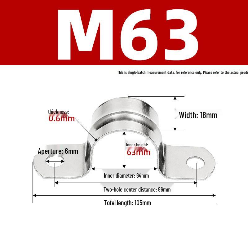 304 Stainless Steel Thickened U-Shaped Pipe Buckle Clamp for Hose and Water Pipes