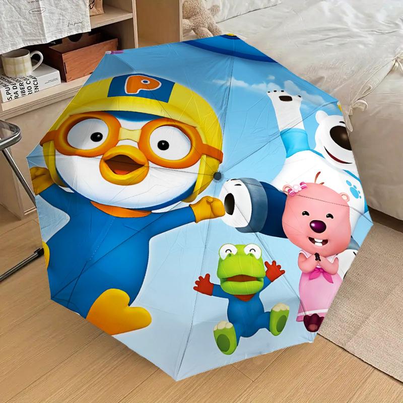 

1pc Pororo Characters Automatic Folding Umbrella, Portable Collapsible Design, Casual Outdoor Accessory, 030