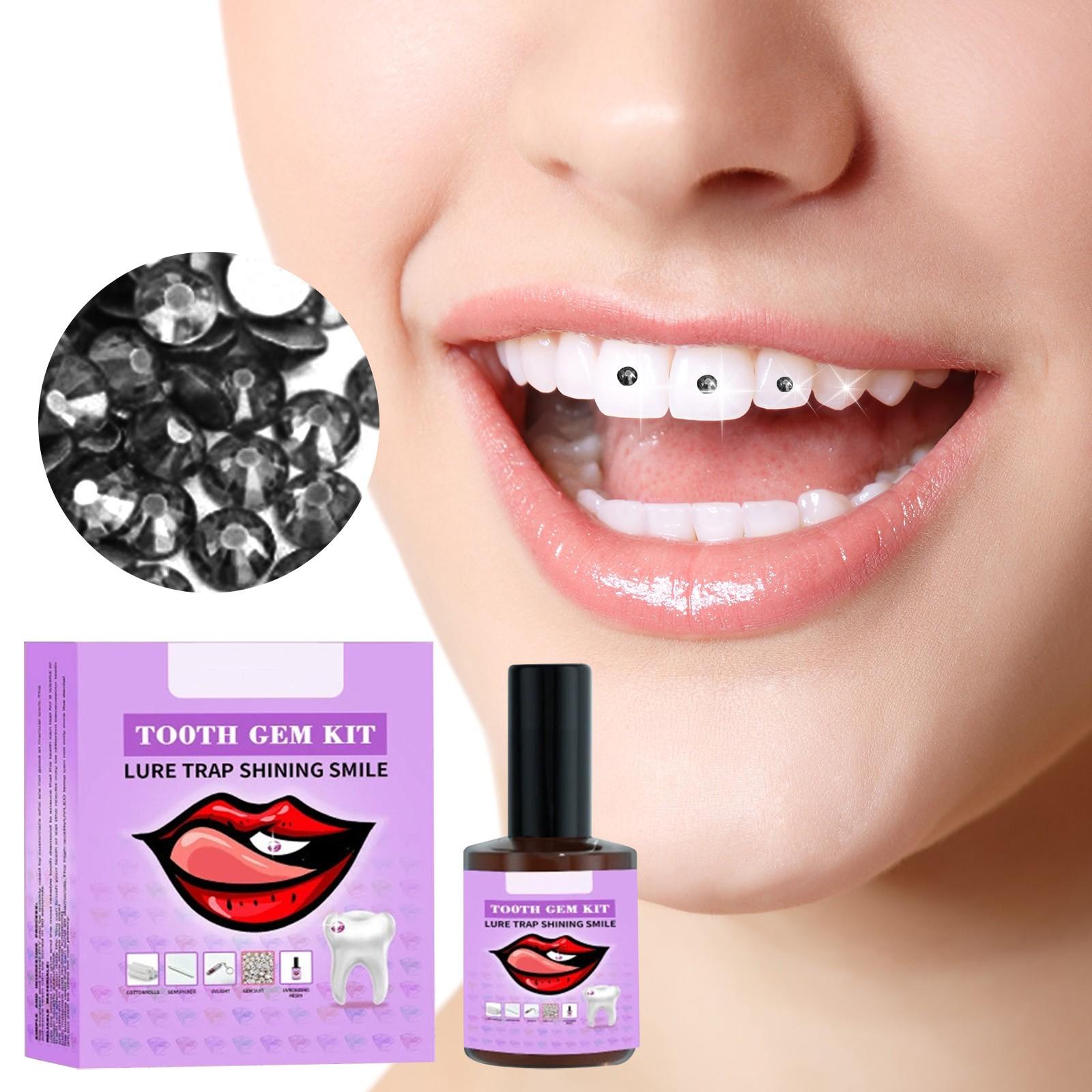 

20 мл Zahnschmuck, Zahnstein Schmuck, Zahnstein Set, Zahn Steinchen Set, Zahn-DI-Y-Zubehör, Tragbares, Wunderschönes Anwendungsset, Flexibles Zahns One Size чёрный