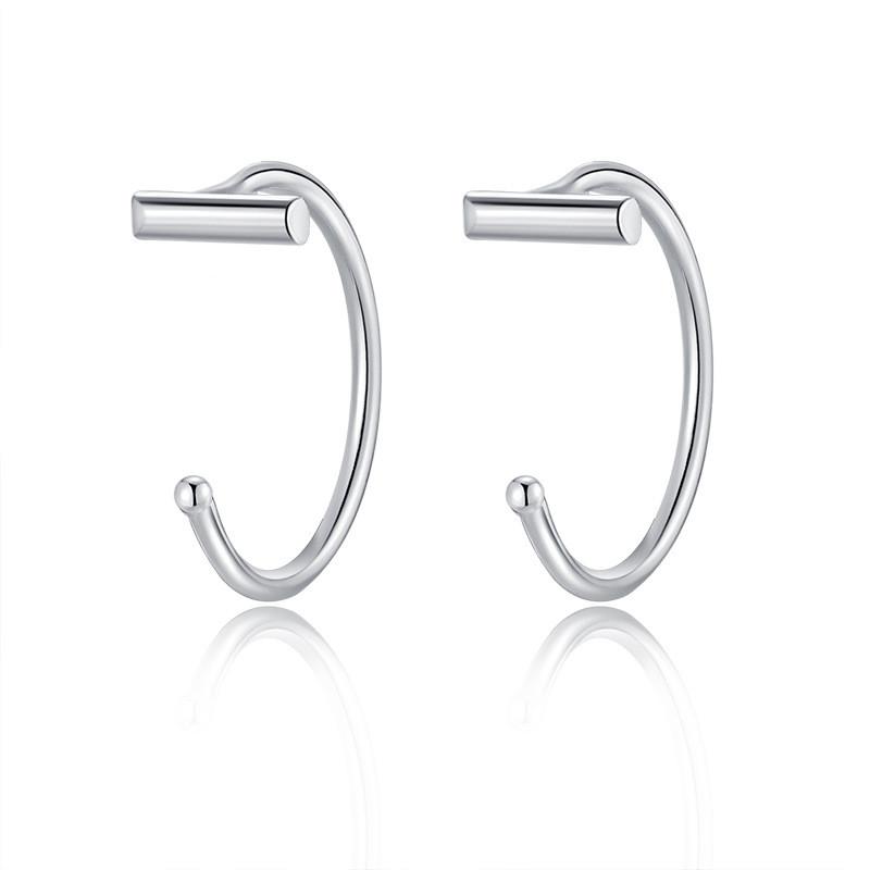 Earrings Silver Women Heart Flower Star Moon Butterfly Shape Decoration Stud