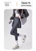 Women's Faux Two-Piece Fleece-Enhanced Shark Pants: Yoga-Style Pleated Skirt and Tights for Spring, Autumn, and Winter.