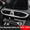 For Hyundai Santa Fe    Carbon Fiber Car Front Center Air Condition Vent Outlet Cover Trim Interior Accessories